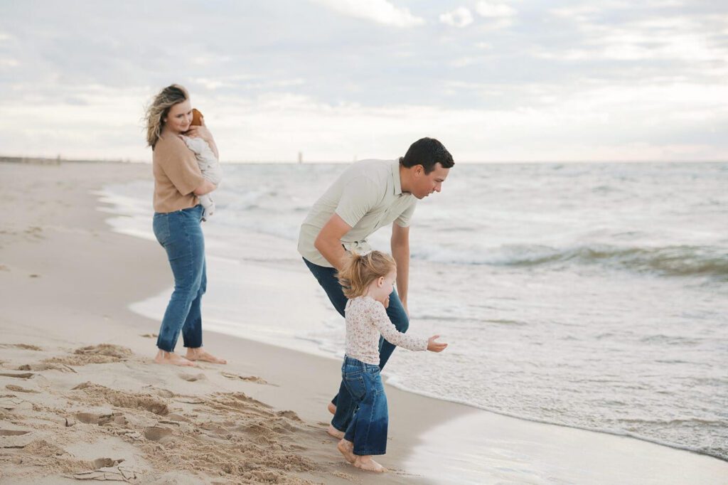 View of South Haven lighthouse from Packard Park beach
