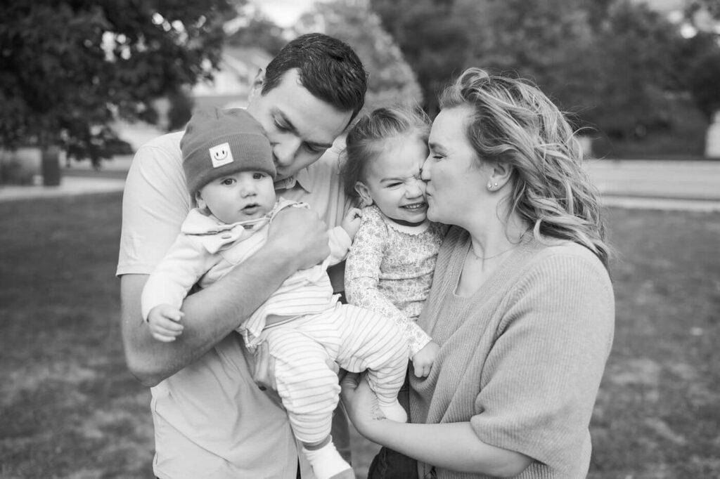 Family enjoying shaded park area at Packard Park in South Haven